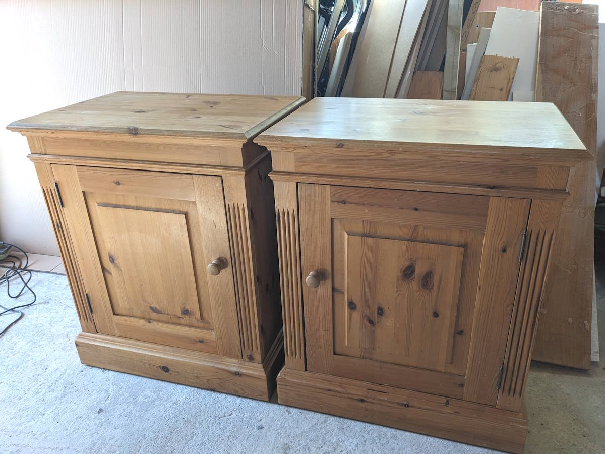 pine furniture before it was upcycled