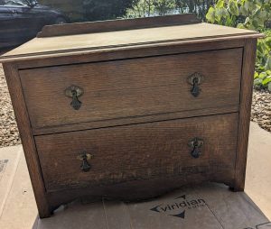 dark furniture before it was upcycled to lighter