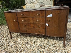 dark vintage sideboard needing to be reloved