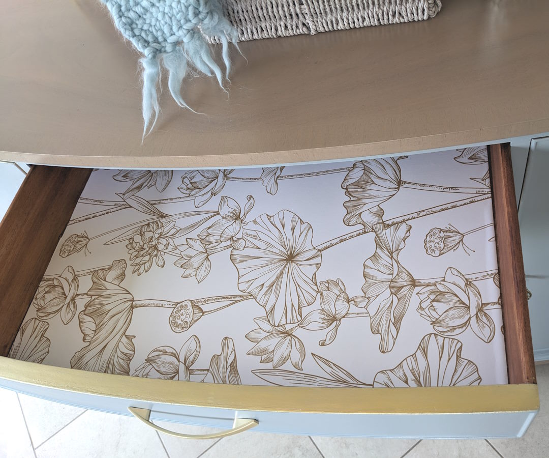 Vintage sideboard upcycled to modern coastal chic for sale