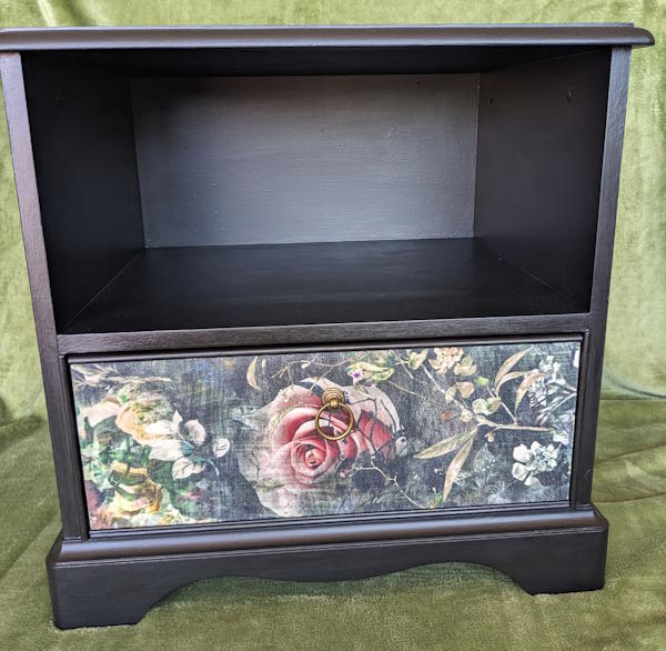 black floral Stag side table