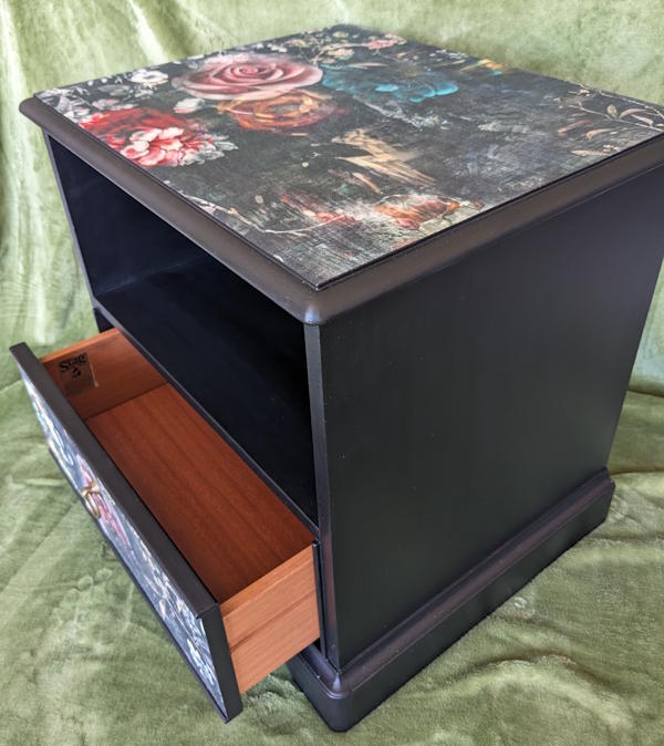 black floral Stag side table