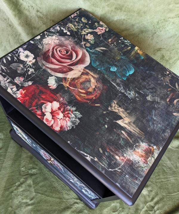 black floral Stag side table